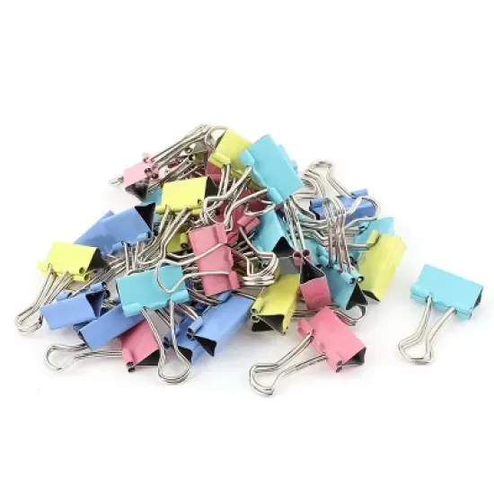PiccoCasa Office Metal Document Organize Bookbinding Clamp Binder Clips 40Pcs 0.75Inch image {6}