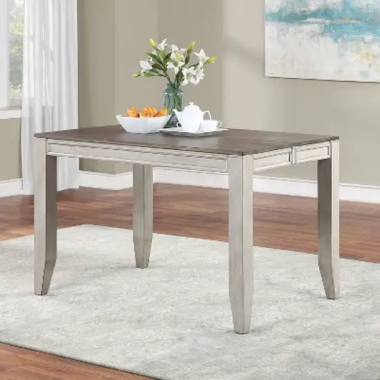 Abacus Counter Table Alabaster/Honey - Steve Silver Co. image {1}