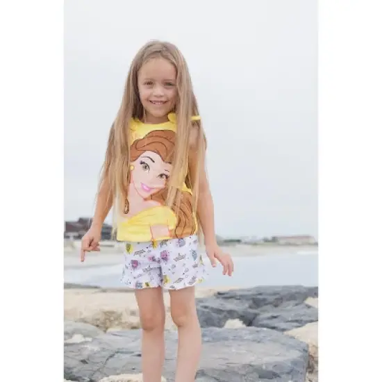 Disney Princess Princess Moana Rapunzel Jasmine Belle Baby Girls Tank Top and French Terry Shorts Infant image {1}