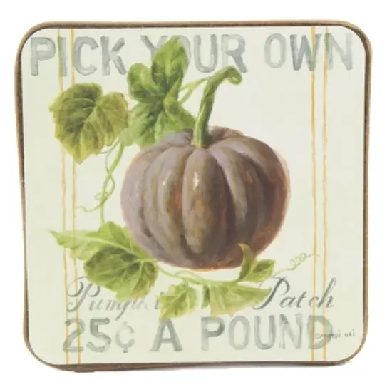 Tabletop 4.0 Inch Pumpkin Patch Coasters Halloween , Halloween Drink Harvest (4PC) image {3}