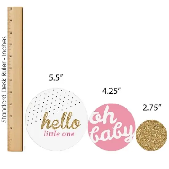 Big Dot of Happiness Hello Little One - Pink and Gold - Girl Baby Shower Decor and Confetti - Terrific Table Centerpiece Kit - Set of 30 image {6}