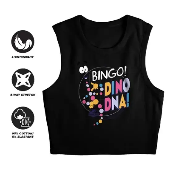 Women's Jurassic Park Bingo Dino Dna Sleeveless Crop Top Tank image {2}