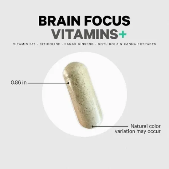Codeage Brain Focus Vitamins+, Citicoline, Vitamin B12, Ginseng Resveratrol, Gotu Kola, Kanna - 60ct image {5}