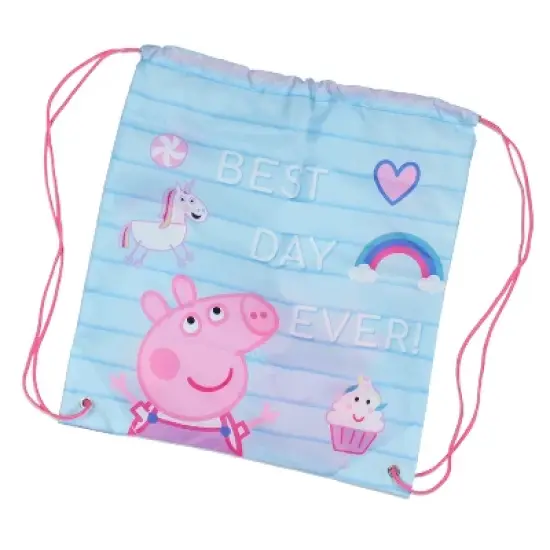 Peppa Pig Backpack Kids School Travel Backpack Set With Lunch Box, Drawstring Bag, Pencil Case, and Rubber Molded Keychain Multicoloured image {3}