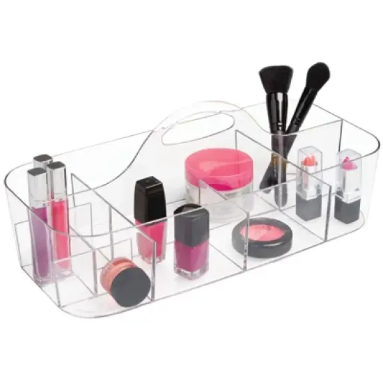 mDesign Makeup Storage Organizer Caddy Tote, Divided Basket Bin, X-Large image {6}