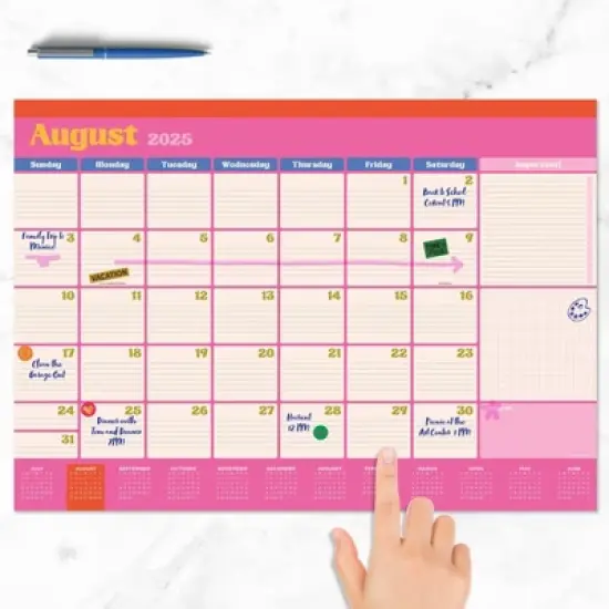 TF Publishing July 2025 - June 2026 Sherbet Medium Desk Pad Monthly Blotter Calendar image {1}