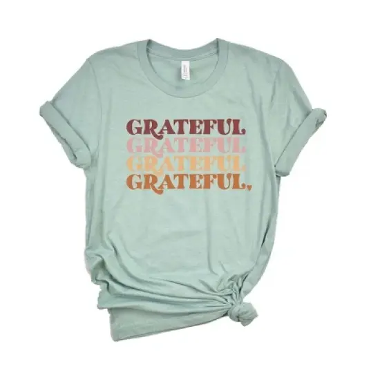 Simply Sage Market Women's Grateful Stacked Short Sleeve Graphic Tee image {4}