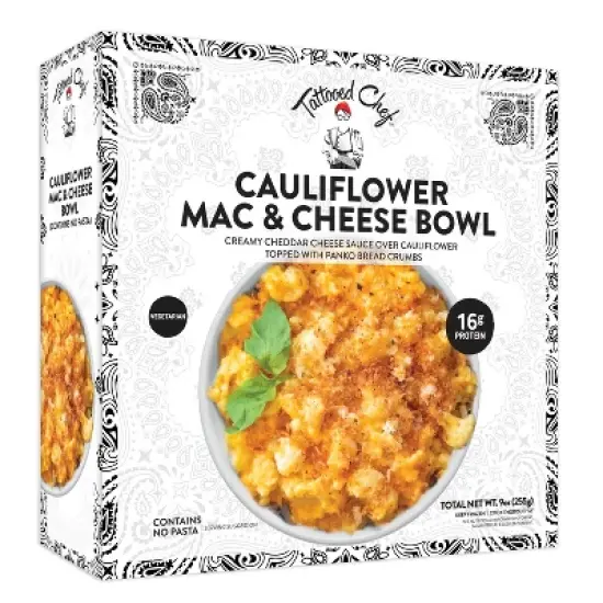 Tattooed Chef Frozen Cauliflower Mac & Cheese Bowl - 9oz image {3}