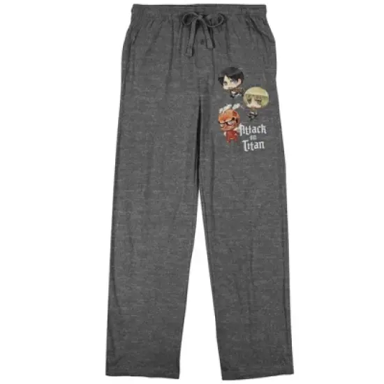 Attack on Titan Chibi Character Art Men's Graphite Heather Sleep Pajama Pants image {2}