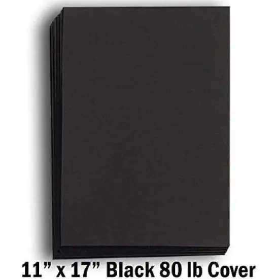 Hamilco 11x17 Black Cardstock Paper 80 lb Cover Card Stock 25 Pack image {1}