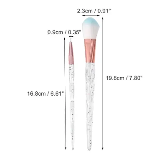 Unique Bargains Makeup Brush Set Foundation Concealer Blusher Brush Nylon Plastic Metal Handle 20 Pcs image {3}