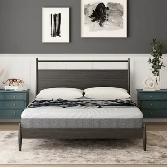 Costway 8'' Jacquard Mattress Gel Infused Memory Foam Medium Firm Bamboo Charcoal Queen\Full image {2}