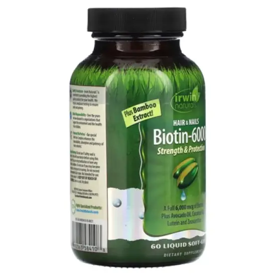 Irwin Naturals Biotin-6000 , 60 Liquid Soft-Gels image {3}