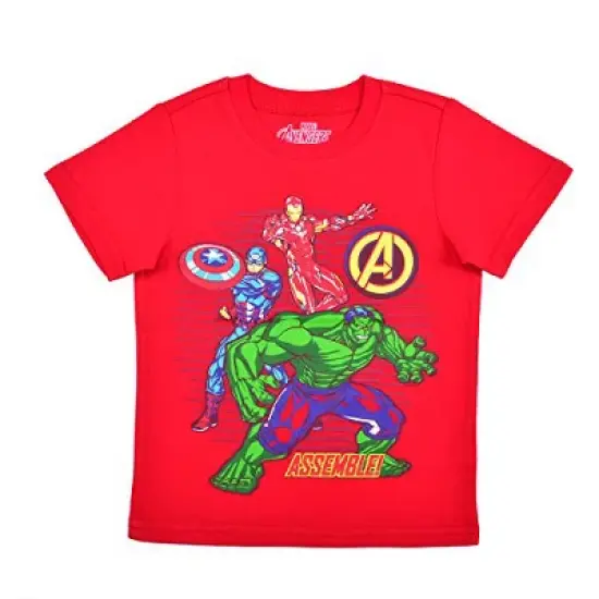 Marvel Boy's 3-Pack Avengers Assemble Graphic Short Sleeve Tees for kids image {1}