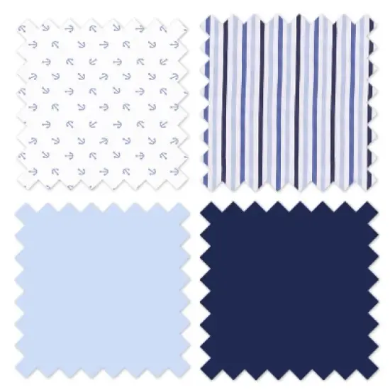 Bacati - Little Sailor Blue Navy 3 pc Toddler Sheet set image {6}