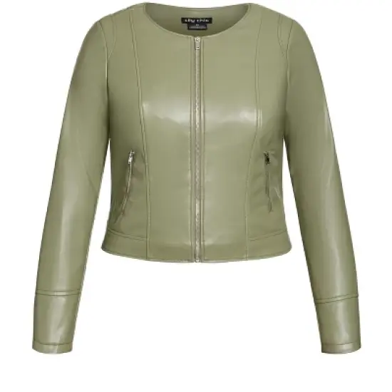 Women's Plus Size Cora Jacket - sage | CITY CHIC image {2}