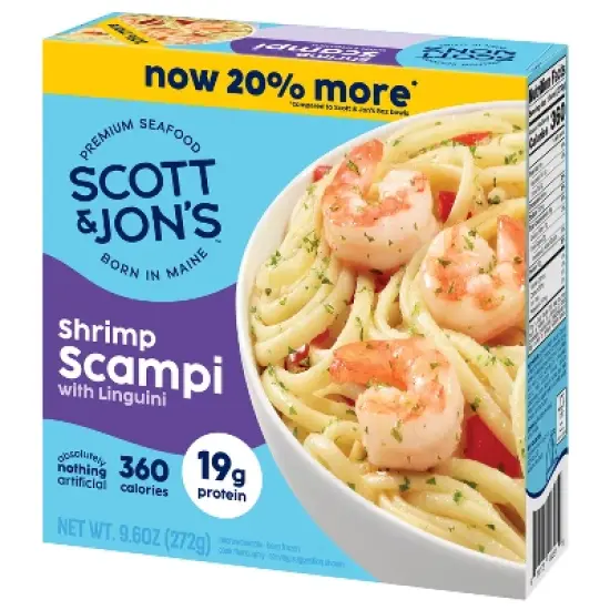 Scott & Jon's Shrimp Scampi Pasta Bowl Frozen Meal - 9.6oz image {1}