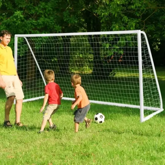 12 x 6FT All-Weather Soccer Goal w/Strong UPVC Frame Kids Adults Soccer Practice image {1}