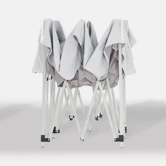 Z-Shade 10 x 10 Foot Push Button Angled Leg Instant Shade Outdoor Canopy Tent Portable Shelter with Steel Frame and Storage Bag, White image {4}