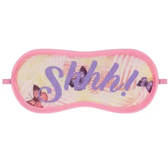 Sleep On It Girls Island Butterflies Pajama Sleep Shirt With Matching Sleep Mask image {3}