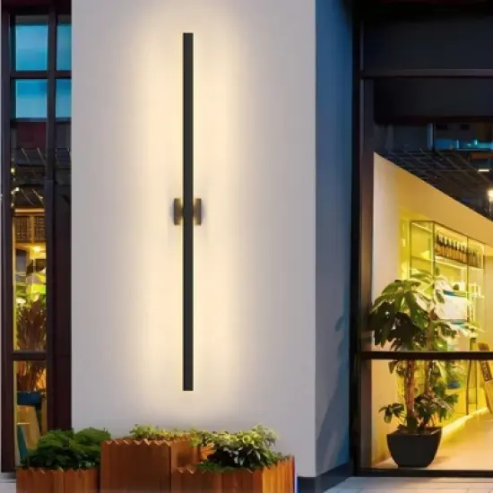 LamQee Aluminum Long Outdoor Modern LED Wall Light Slim Linear Exterior Lighting Fixtures Wall Mount image {15}
