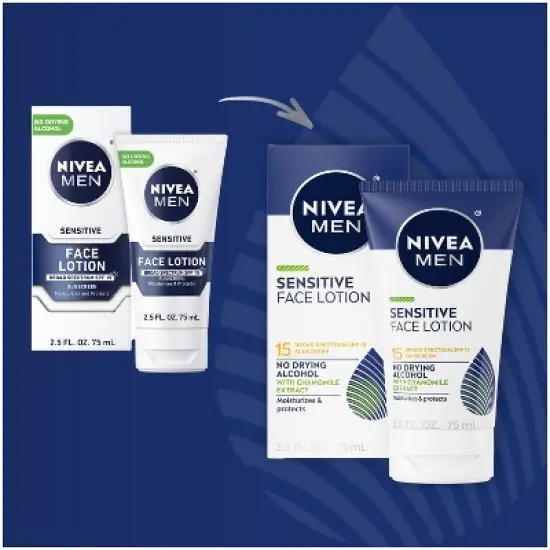Nivea Men Sensitive Face Lotion with Vitamin E - SPF 15 - 2.5 fl oz image {1}