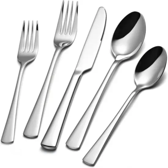 BRINJOY 40-Piece 18/10 Stainless Steel Silverware Set - Mirror Polished Cutlery Set for 8 People image {5}