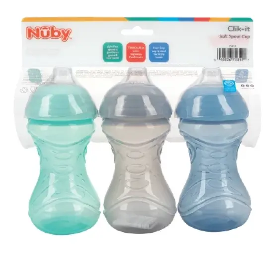 Nuby 3pk Clik-It Soft Spout Cup - Neutral - 10oz image {5}