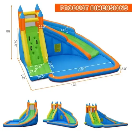 Costway Inflatable Water Slide Mighty Bounce House Jumper Castle W/ 480W Blower image {3}