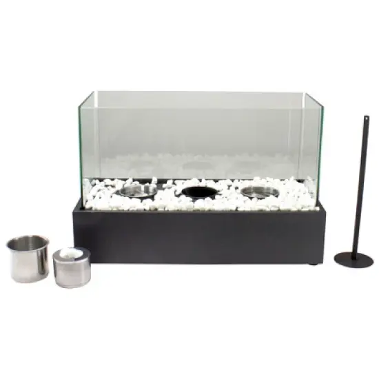 Northlight 17.75" Bio Ethanol Ventless Portable Tabletop Triple Fireplace with Flame Guard image {4}