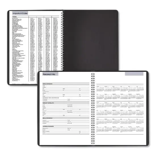 DayMinder Weekly Appointment Book, Vertical-Column Format, 11 x 8, Black Cover, 12-Month (Jan to Dec): 2026 image {3}