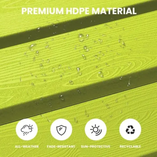 Hyleory HDPE Foldable Outdoor Folding Ottoman Patio Footrest for Adirondack Chairs image {5}