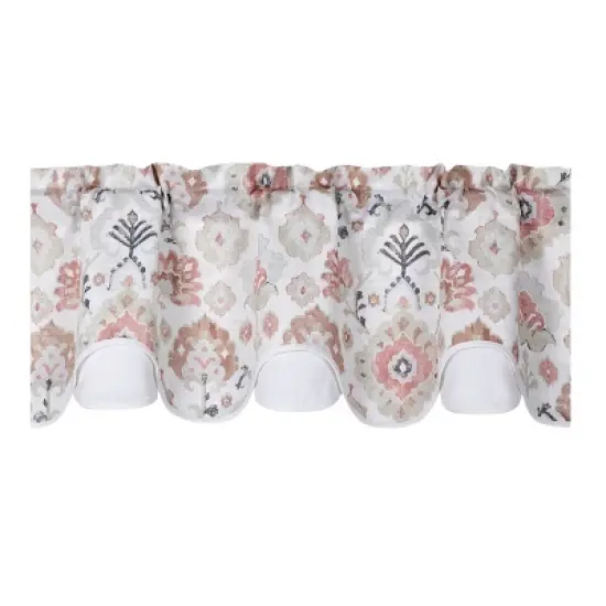 Kate Aurora Contemporary Influencer Water Color Damask Medallion Rod Pocket Window Valance image {4}