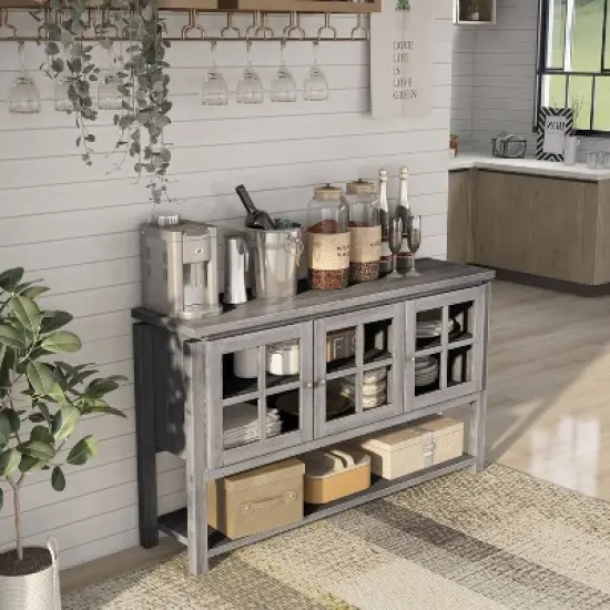Carita Transitional Windowpane Cabinets Buffet - HOMES: Inside + Out image {6}