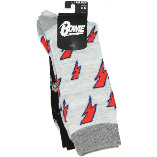 David Bowie Music Icon Unisex 2 Pack Crew Socks Multicoloured image {3}