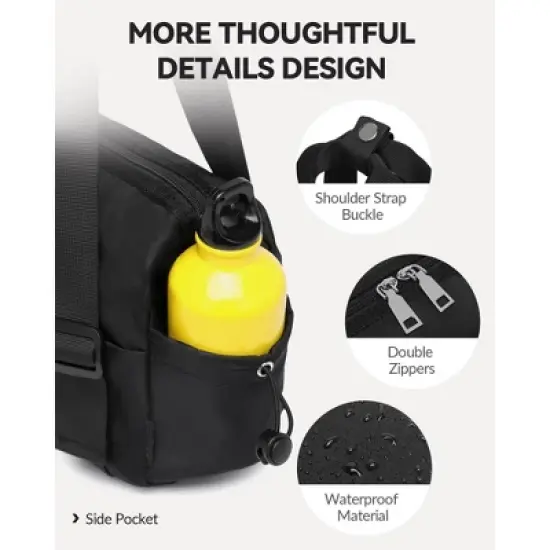 Small Gym Bag for Women Mini Duffle Bag with Wet Compartment, Lightweight Waterproof Cute Tote for Girls Workout Sport Travel, Black image {2}