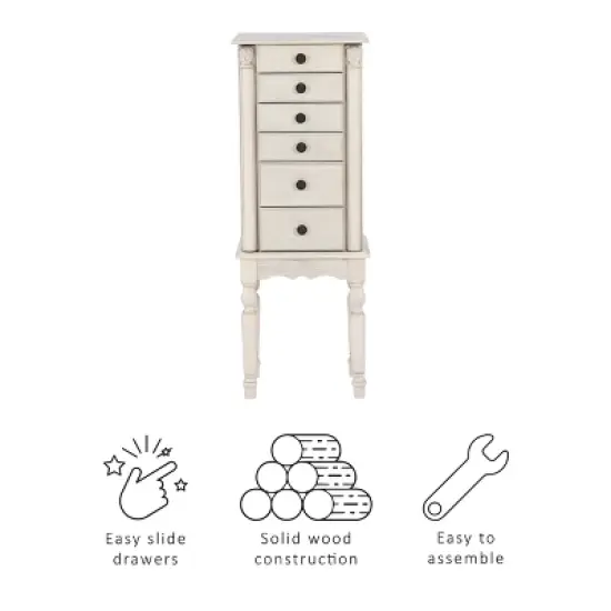 Obrecht Jewelry Armoire Off White - Powell Company image {1}