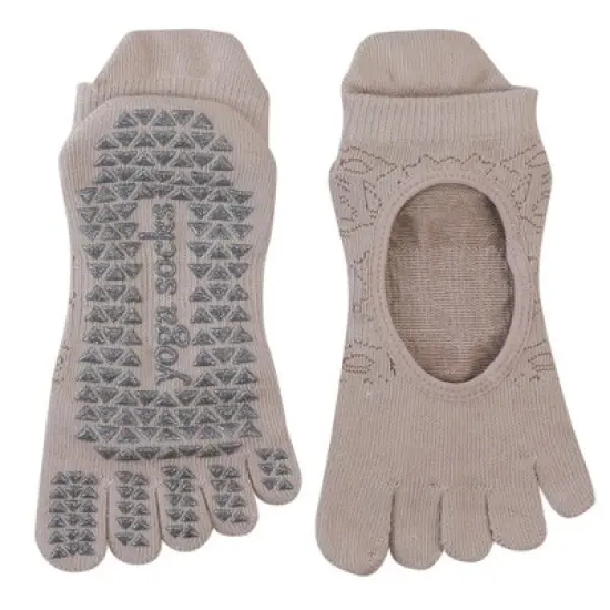 Alilang Women's 2-Pack Non-Slip Five-Toe Yoga Socks with Open Top Design for Stability and Comfort - One Size Fits Most, image {3}