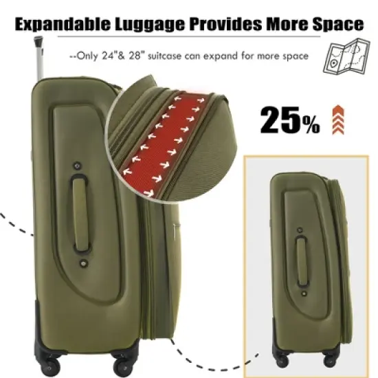 Dexmalle Softside Luggage Expandable 3 Piece Set image {2}