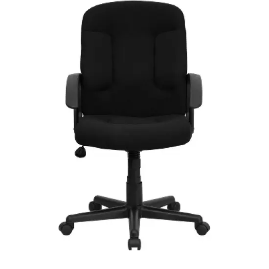 Emma and Oliver Mid-Back Fabric Executive Swivel Office Chair with Nylon Arms image {8}