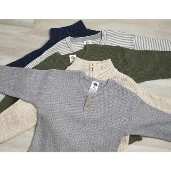 Gerber Infant and Toddler Boys' Striped Sweater with Pocket image {4}