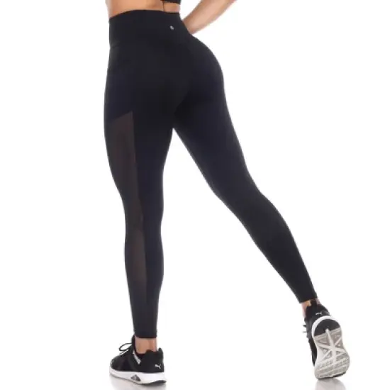 Women's High-Waist Mesh Fitness Leggings - White Mark image {2}