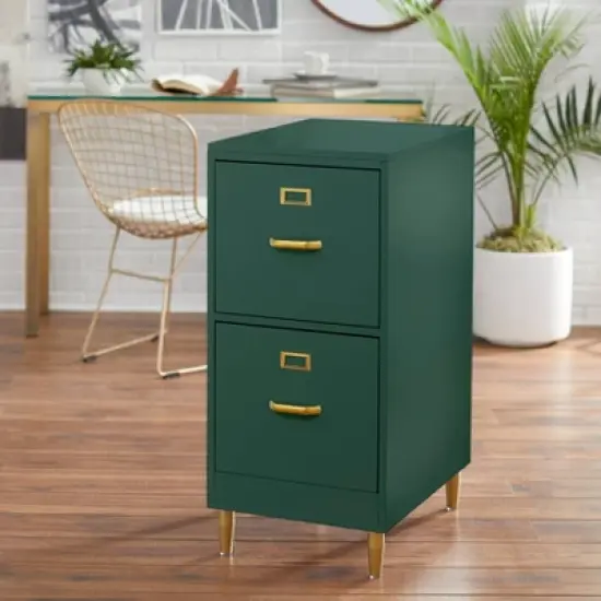 Dixie 2 Drawer Cabinet Green - Buylateral image {1}
