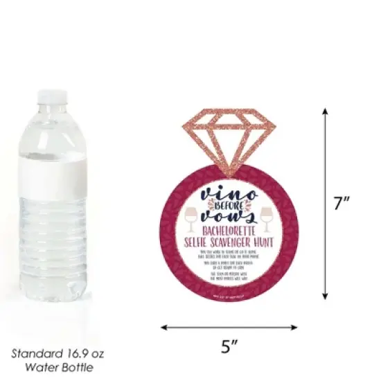 Big Dot of Happiness Vino Before Vows - Selfie Scavenger Hunt - Winery Bridal Shower or Bachelorette Party Game - Set of 12 image {2}