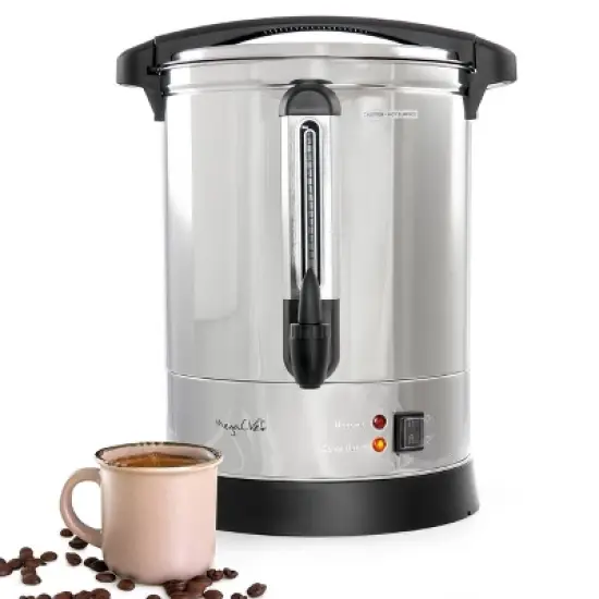MegaChef 100 Cup Stainless Steel Coffee Urn: Electric Coffee Maker with Locking Lid, Cool Touch Handle, BPA-Free, Silver image {7}
