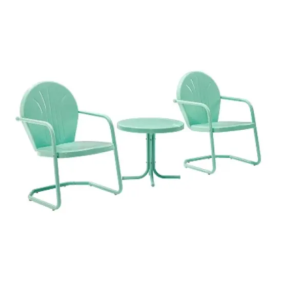 Griffith 3pc Outdoor Conversation Set - Aqua - Crosley image {5}