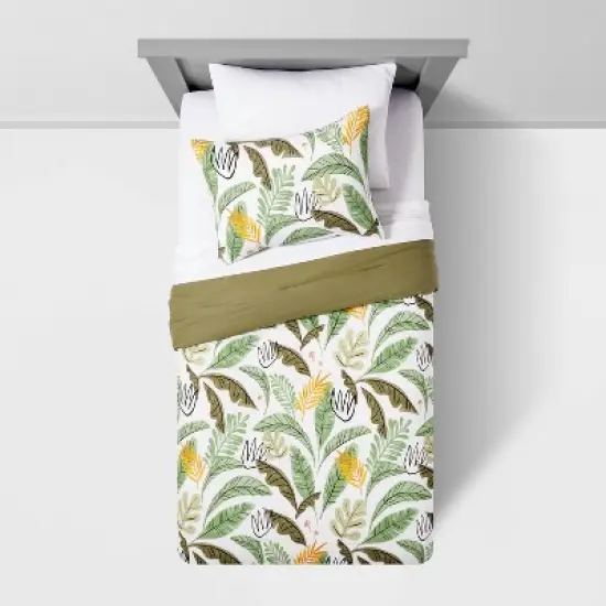 Botanical Garden Cotton Kids' Comforter Set Green - Pillowfort&trade; image {2}