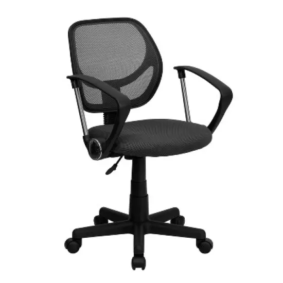 Emma and Oliver Mid-Back Mesh Swivel Task Office Chair with Curved Square Back and Arms image {14}