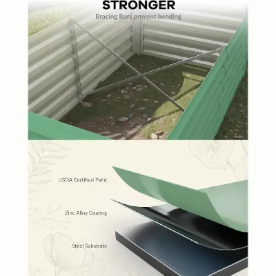 Rectangular Raised Garden Bed (2-Pack) &uml;C Double Your Gardening Potential with Ergonomic Steel Planters image {6}