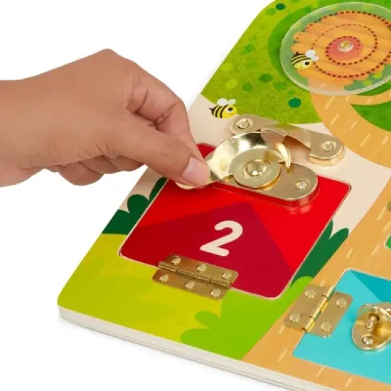 Battat Education Knock-Knock Who's Inside? Lock & Latch Board image {2}